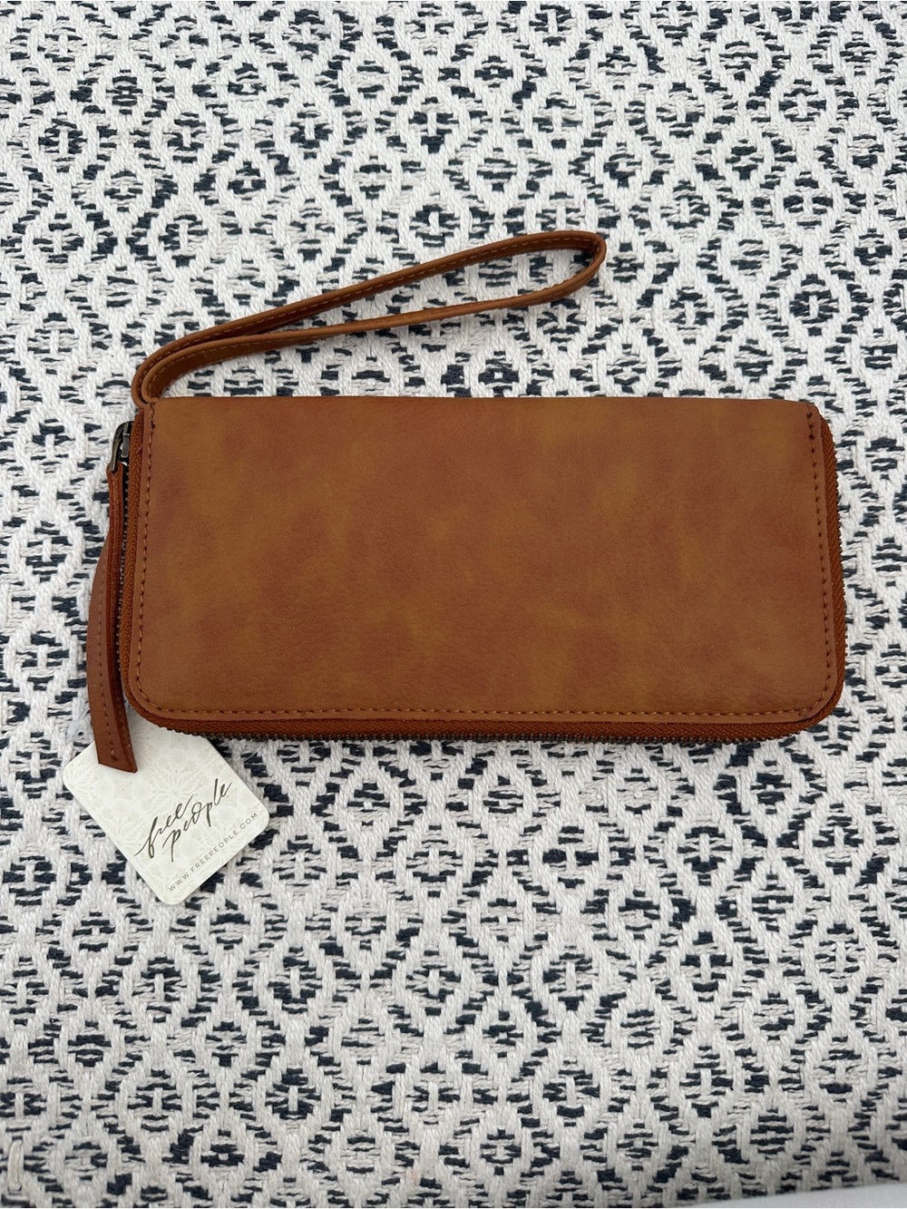 Free People Brown Distressed Vegan Wallet